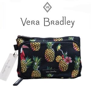 Vera Bradley Lighten Up Compact Organizer Toucan Party Pineapple Black NWT